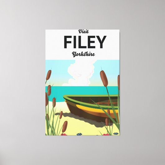 Filey, Yorkshire kustreisposter Canvas Afdruk (Voorkant)