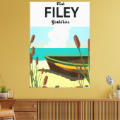Filey, Yorkshire kustreisposter Canvas Afdruk (Insitu (Woonkamer))