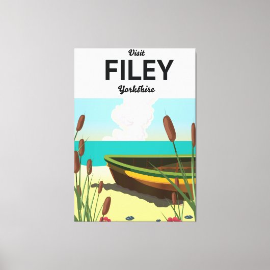 Filey, Yorkshire kustreisposter Canvas Afdruk (Voorkant)