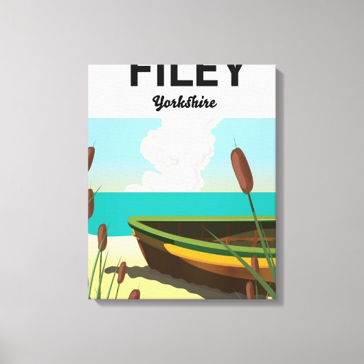Filey, Yorkshire kustreisposter Canvas Afdruk (Voorkant)