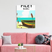 Filey, Yorkshire kustreisposter Canvas Afdruk (Insitu (Woonkamer))