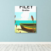 Filey, Yorkshire kustreisposter Canvas Afdruk (Insitu (Houten vloer))