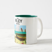 Filey, Yorkshire kustreisposter Tweekleurige Koffiemok (Voorkant rechts)