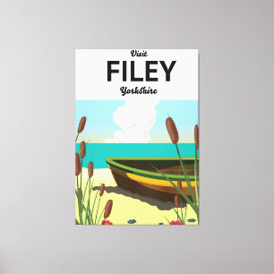 Filey, Yorkshire Seaside reisposter Canvas Afdruk