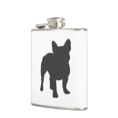 Filhouette hond van de Franse hond Bulldog Heupfles (Links)