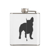 Filhouette hond van de Franse hond Bulldog Heupfles (Achterkant)