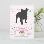 Filhouette hond van de Franse hond Bulldog Kaart (Staand voorkant)