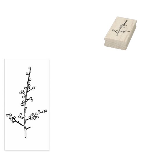 Filiaal van Winterberry Art Stamp Rubberstempel (Gestempeld)