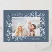 Filialen | Elegant Photo Silver Folie Feestdagenkaart (Voorkant)