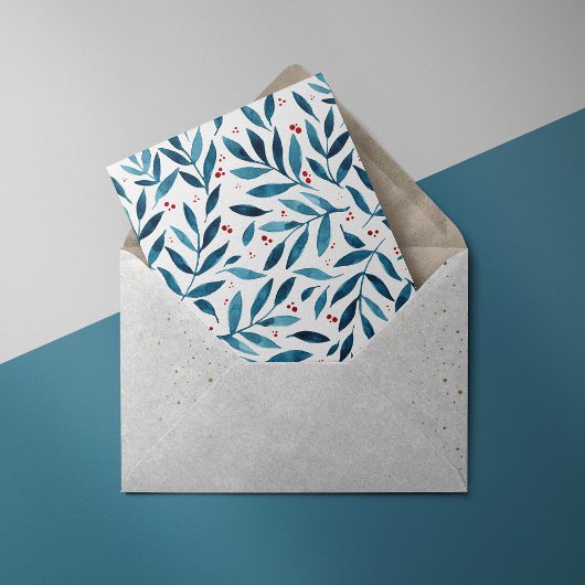 filialen van de  waterverf - turquoise en red briefkaart