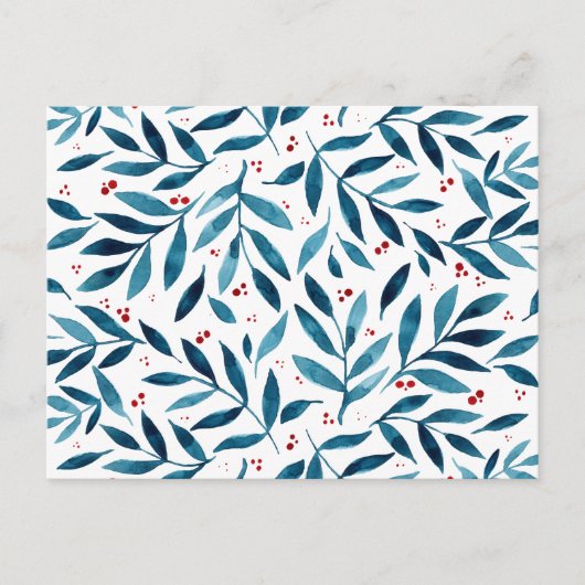 filialen van de waterverf - turquoise en red briefkaart (Voorkant)