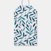 filialen van de waterverf - turquoise en red cadeaulabel (Voorkant)