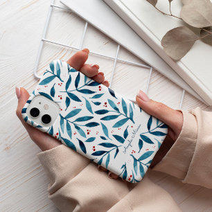 filialen van de  waterverf - turquoise en red Case-Mate iPhone case