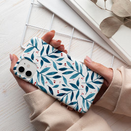 filialen van de  waterverf - turquoise en red Case-Mate iPhone case