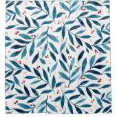 filialen van de  waterverf - turquoise en red douchegordijn (Voorkant)