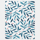 filialen van de  waterverf - turquoise en red fleece deken (Voorkant)