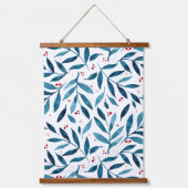 filialen van de  waterverf - turquoise en red hangend wandkleed (Voorkant)