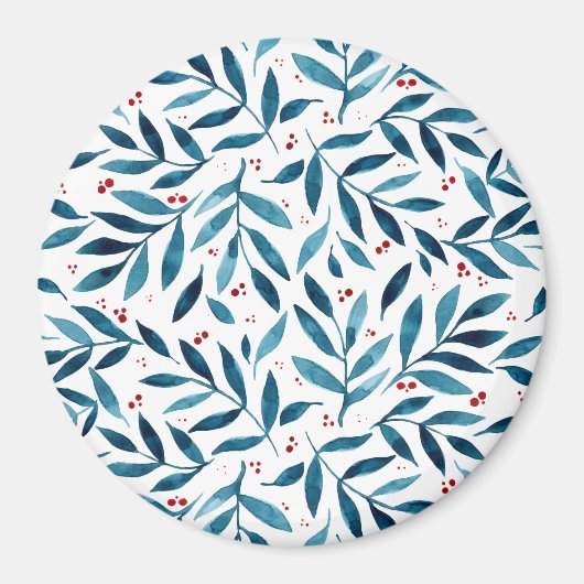 filialen van de  waterverf - turquoise en red magneet (Voorkant)