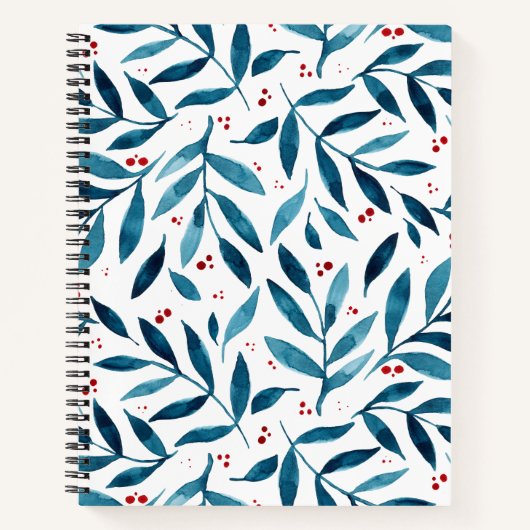 filialen van de  waterverf - turquoise en red notitieboek (Voorkant)