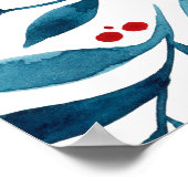 filialen van de  waterverf - turquoise en red poster (Hoek)