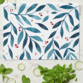 filialen van de  waterverf - turquoise en red theedoek (Gevouwen)