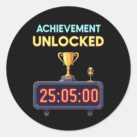 Filibuster Kampioen 2025 – Achievement Unlocked Ronde Sticker (Voorkant)