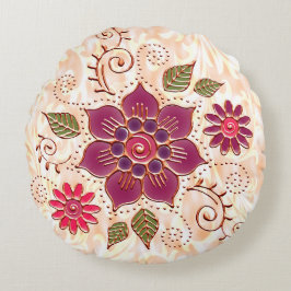 Filigraan cirkel met bloemen rond kussen