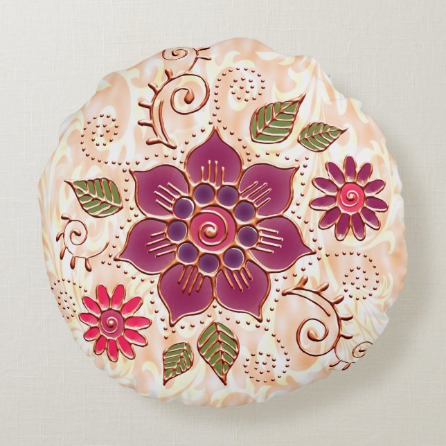 Filigraan cirkel met bloemen rond kussen (Achterkant)