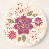 Filigraan cirkel met bloemen zandsteen onderzetter (Voorkant)