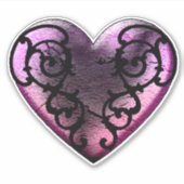 Filigraan Gothic Roze Hart Vinyl Stickers (Voorkant)