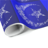 Filigraan halve maan en ster op blauw cadeaupapier (Rol Hoek)