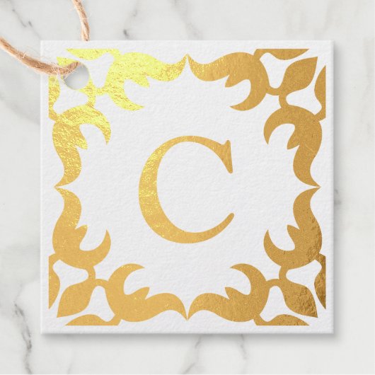 filigraan-ingelijst monogram bedankjes labels (Voorkant)