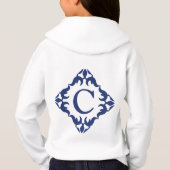 filigraan ingelijst monogram in marineblauw (Achterkant)