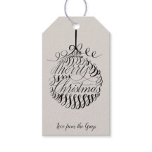 Filigraan kalligrafie bauble Christmas Label