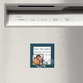 Filigraan Marine/Wit Bruiloft Aankondiging Magneet (Insitu (Vaatwasser))