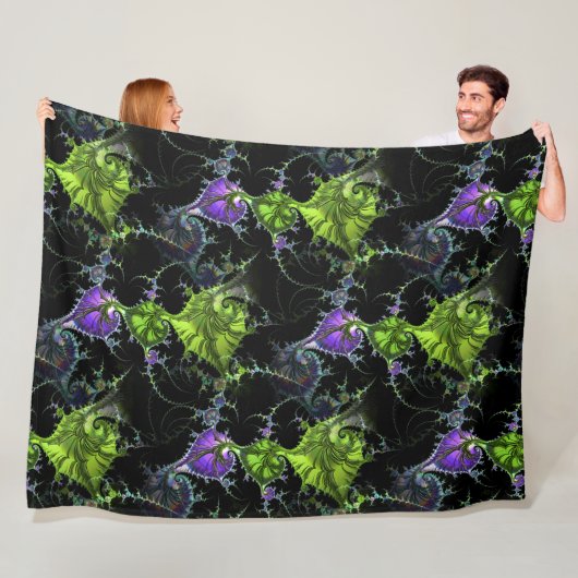 Filigraan spiraal fractal - naadloos patroon 1 fleece deken (In situ)