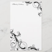 Filigraan Swirl Zwart 5.5 x 8.5 Stationery Briefpapier (Voorkant)
