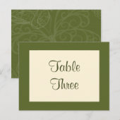 Filigraan Vlindertafel Nummer (olijfgroen) Briefkaart (Voorkant / Achterkant)