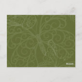 Filigraan Vlindertafel Nummer (olijfgroen) Briefkaart (Achterkant)