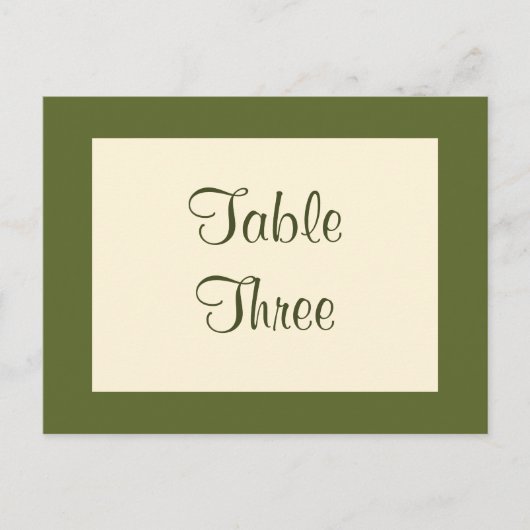 Filigraan Vlindertafel Nummer (olijfgroen) Briefkaart (Voorkant)