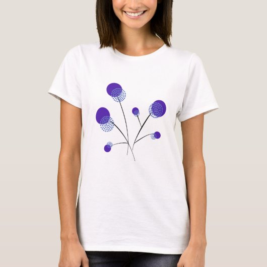 filigrane Blumen lila T-shirt (Voorkant)