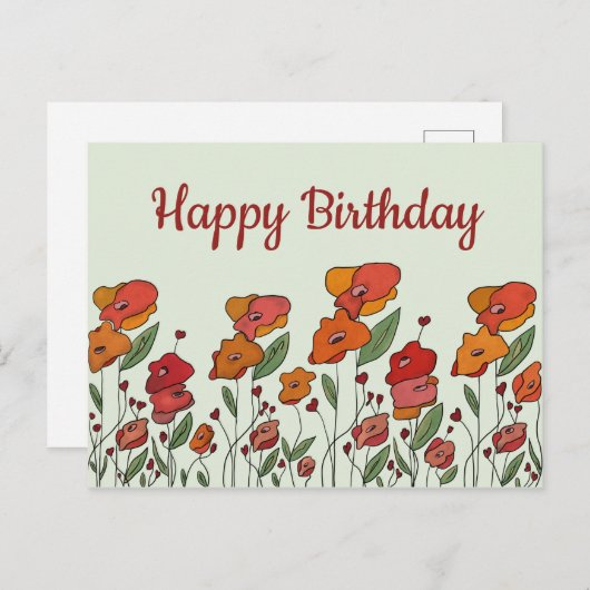 filigranes Mohnfeld Briefkaart (Voorkant / Achterkant)