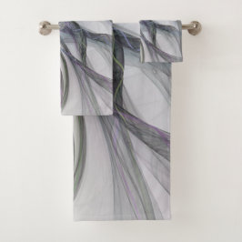 Filigre Motieven Moderne Abstracte Zwaiende Fracta Bad Handdoek