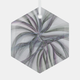 Filigre Motieven Moderne Abstracte Zwaiende Fracta Glas Ornament