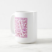 Filigre Roze A Monogram Koffiemok (Voorkant links)