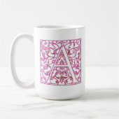 Filigre Roze A Monogram Koffiemok (Links)