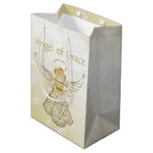 Filigree Angel of Grace Gold Ombre Snowflakes Medium Cadeauzakje (Achterkant Gekanteld)