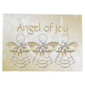 Filigree Angel of Joy Gold Ombre Snowflakes Groot Cadeauzakje (Achterkant)