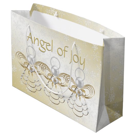 Filigree Angel of Joy Gold Ombre Snowflakes Groot Cadeauzakje (Achterkant Gekanteld)