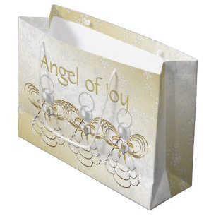 Filigree Angel of Joy Gold Ombre Snowflakes Groot Cadeauzakje